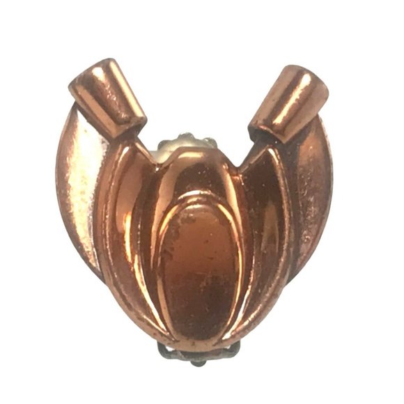 Vintage 1950s Modernist Renoir Copper Earrings Clip On MCM Insect Scroll Signed - Picture 5 of 8
